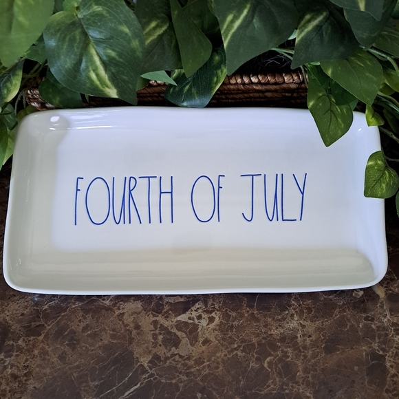 Rae Dunn Ceramic Fourth of July Patriotic Serving Tray Platter - Picture 1 of 6